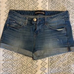 Express cuffed denim shorts